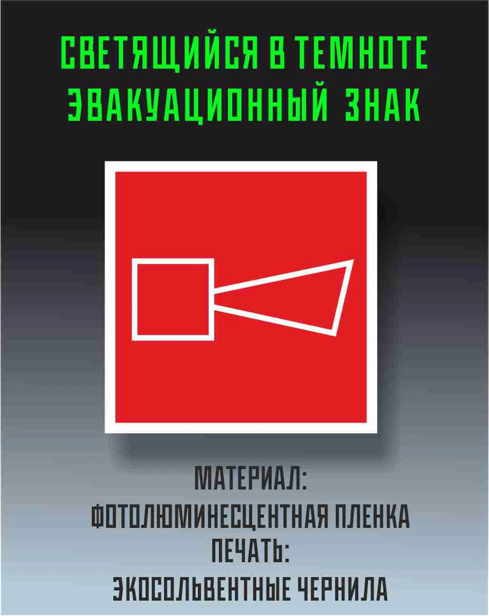 Знак «Звуковой оповещатель пожарной тревоги» на фотолюминесцентной плёнке